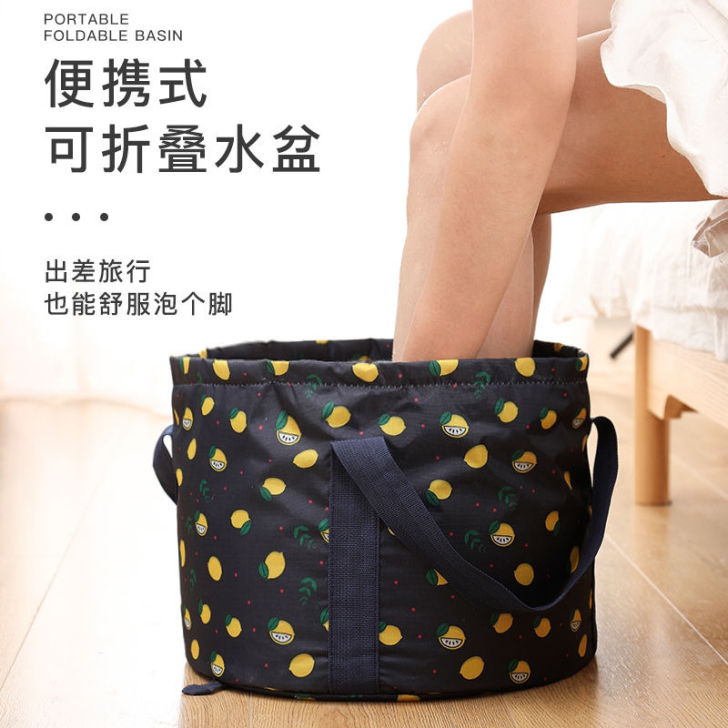 【全新包邮】便携式可折叠盆旅行泡脚袋洗衣盆...