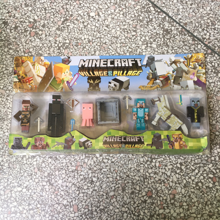 我的世界玩具人仔周边摆件钻石史蒂夫苦力怕模...