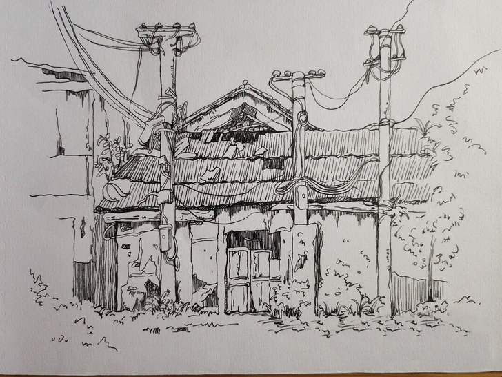 速写风景，建筑速写，室内设计，马克笔上色