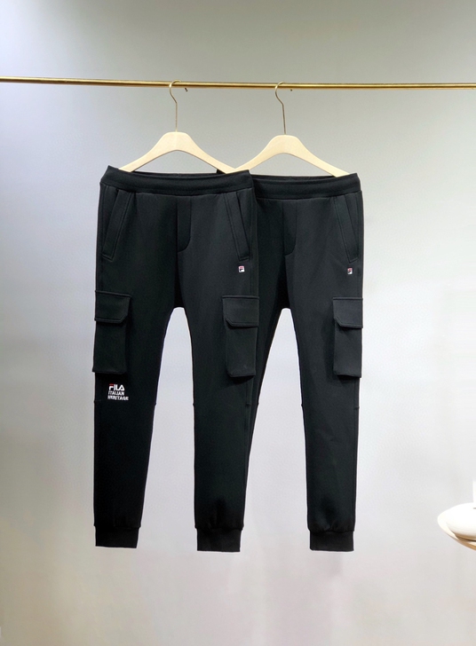 FL男子针织工装长裤2021秋季新款修身潮...