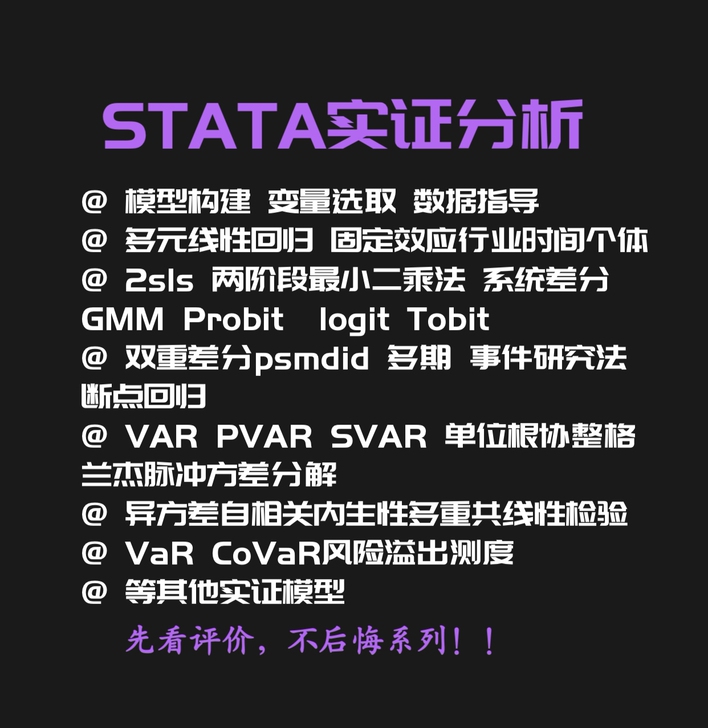 先 看评价,stata编程建模辅导 实证指导