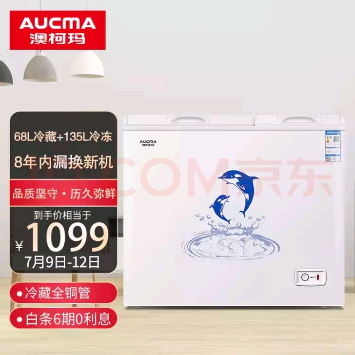 澳柯玛（AUCMA）203升 家用商用冰柜...