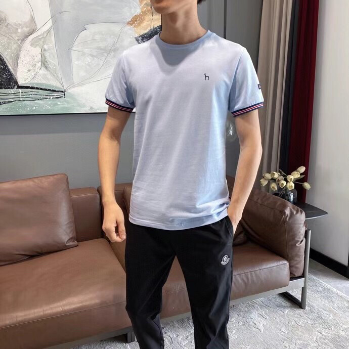 男士短袖T恤。哈家纯棉短袖简约时尚T恤衫上...
