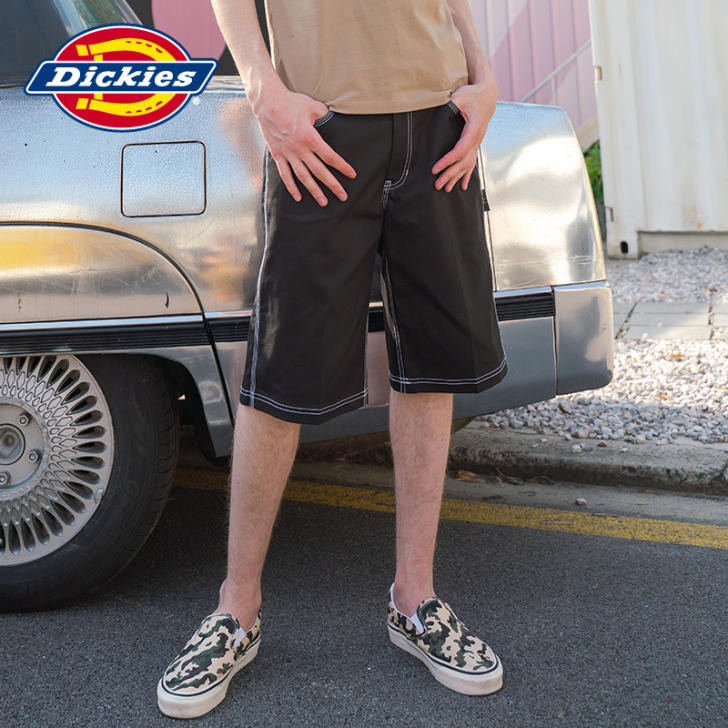 Dickies潮牌压线设计油漆工装短裤 男...