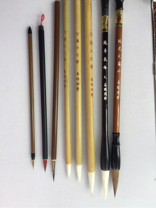国画套装毛笔特价8支26.8包邮拍就送笔帘...