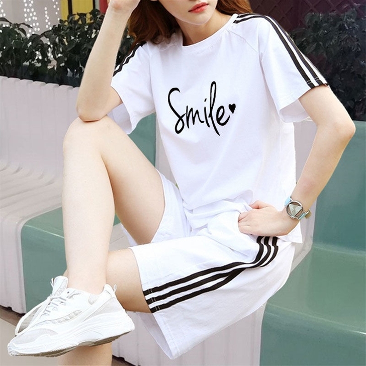 特价全新100%纯棉运动套装女2021夏季...