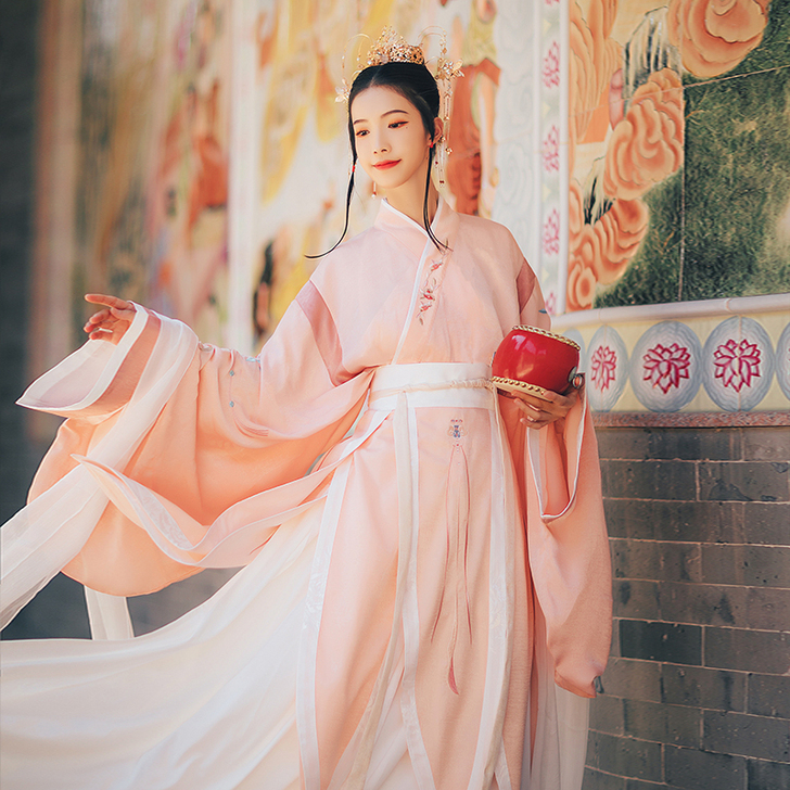 汉尚华莲莺歌汉服女正品原创绣花交领襦裙围裳...