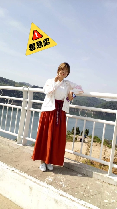 汉元素日常汉服，八九成新，只穿过一次！这个...