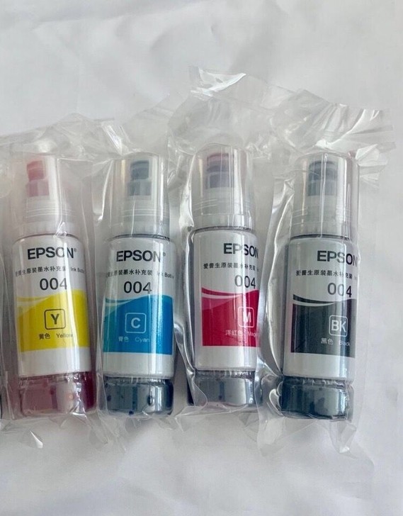爱普生004墨水，整套四色60元包邮，偏远...
