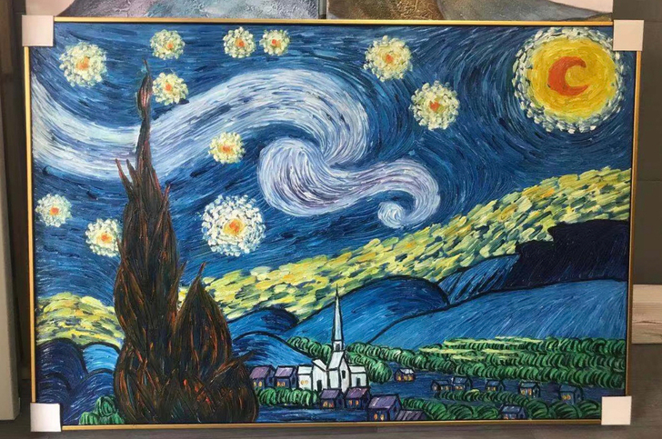 梵高手绘油画系列作品临摹星空星夜咖啡厅麦田...