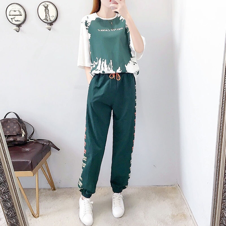 两件套 运动套装女夏潮牌时尚2020新款休...