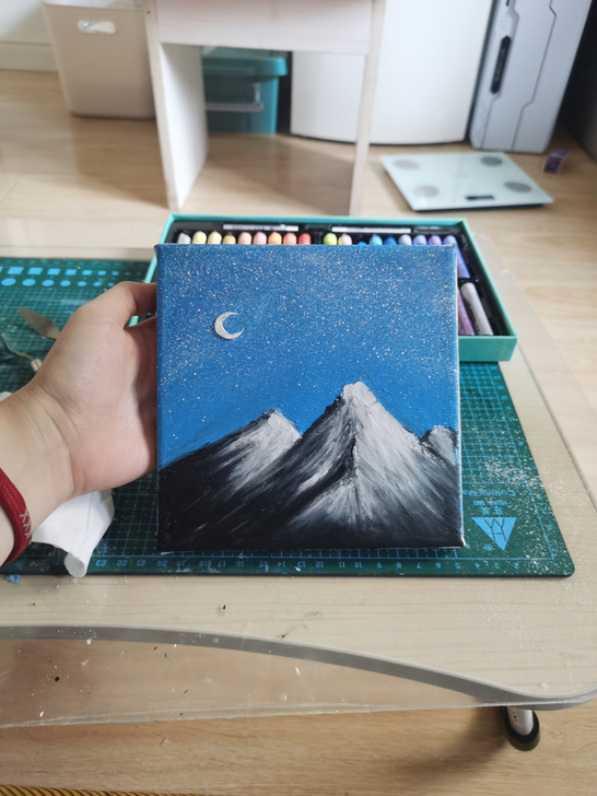 油画棒作品,15*15 业余爱好会涂涂抹抹...