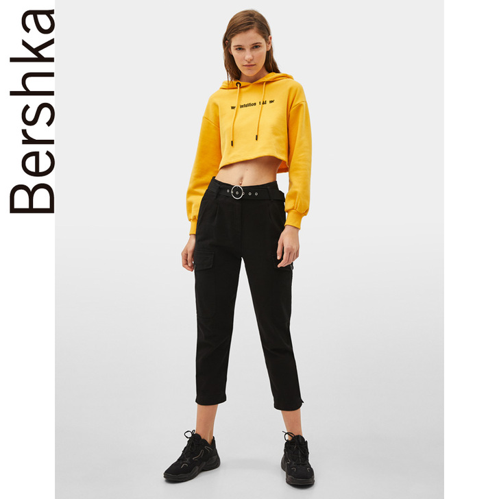 Bershka女士 春装2019款女工装裤...