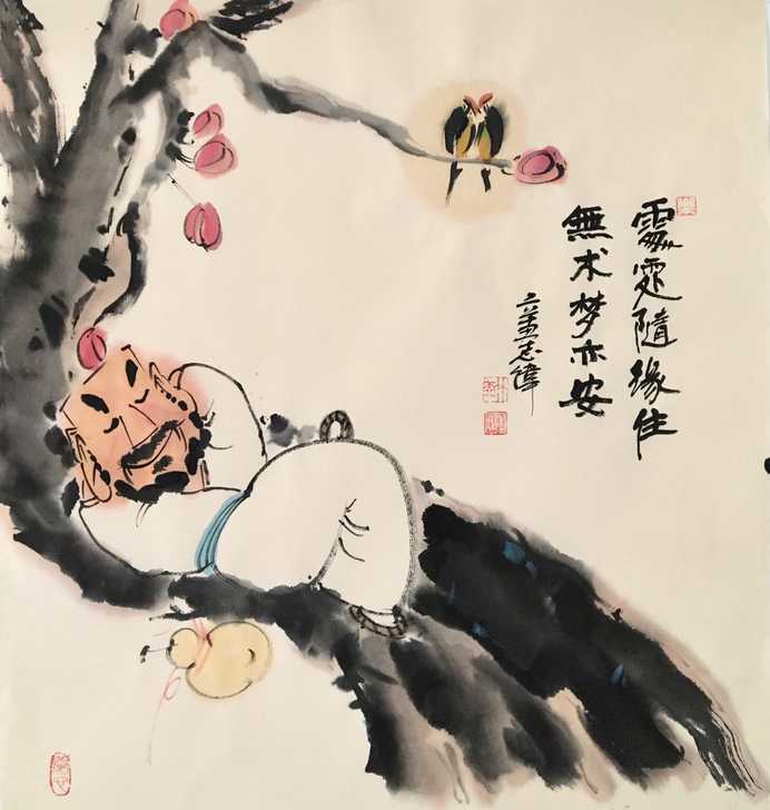 手绘宣纸中国画水墨丹青作品斗方