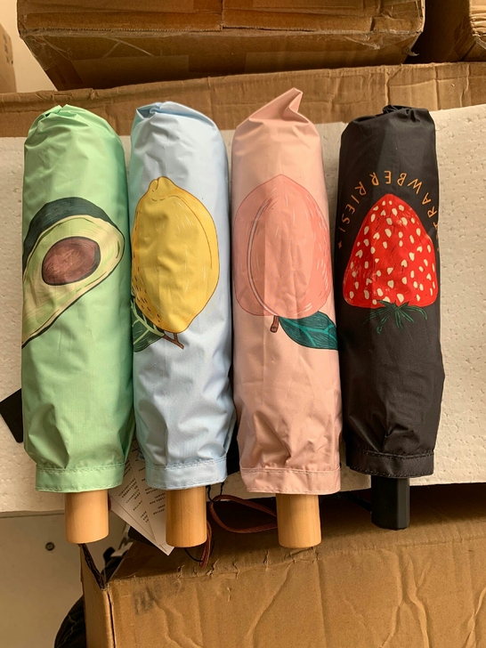 蕉下双层防晒伞小黑伞三折水果遮阳伞防晒遮阳...