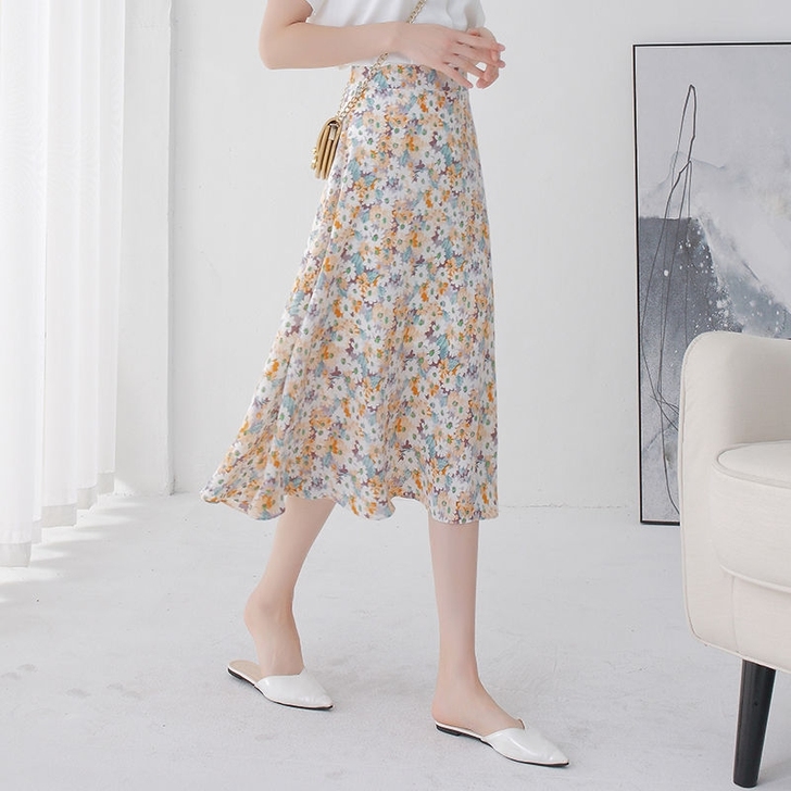 碎花半身裙女夏2021新款小清新高腰显瘦a...
