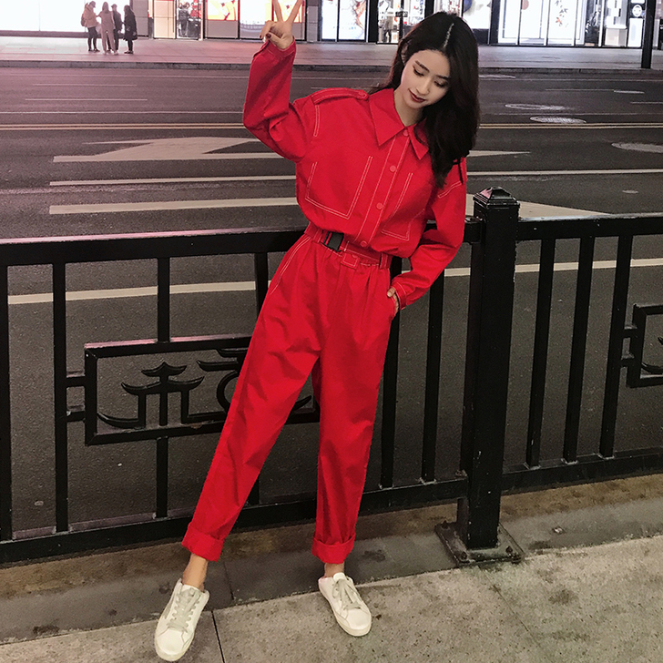 工装连体裤女2020新款高腰显瘦韩版洋气小...