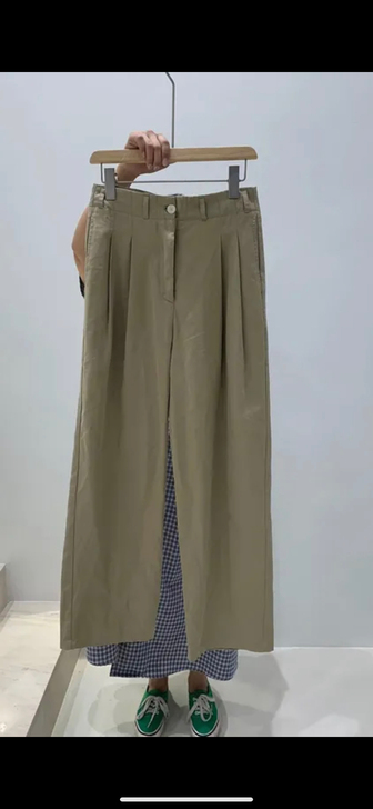 得麦家阔腿长裤卡其色阔腿