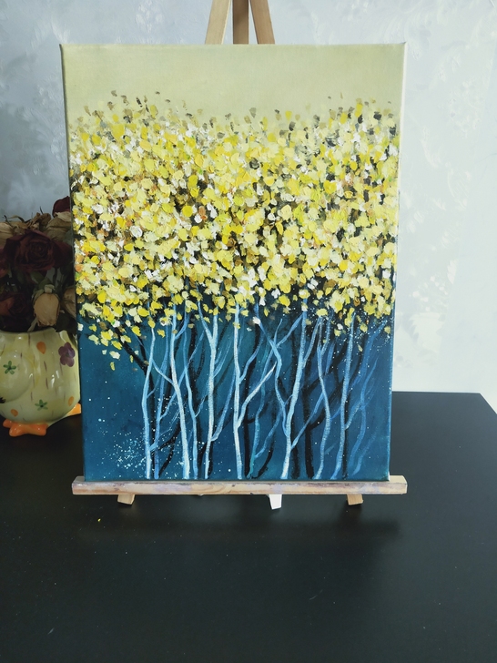 纯手绘油画作品 。带内框3040。喜欢的入...