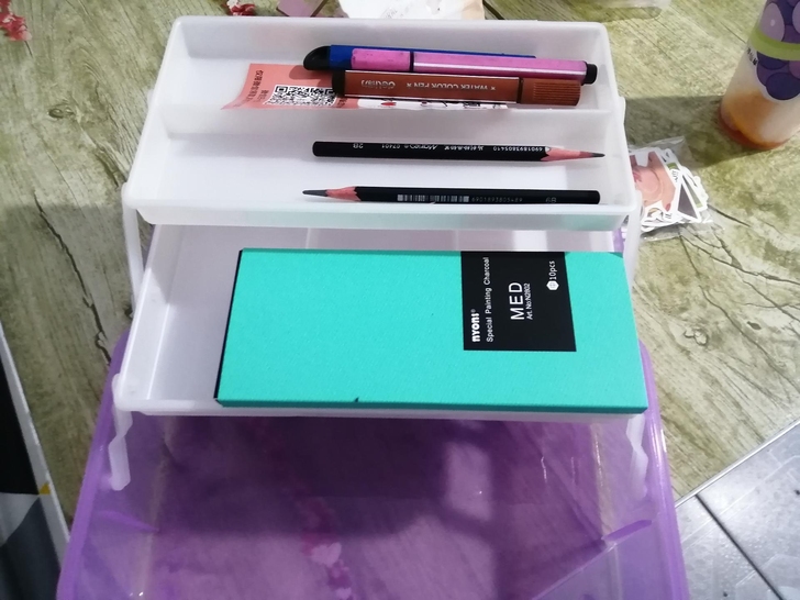 (白菜价）大号三层工具箱美术收纳盒绘画收纳...