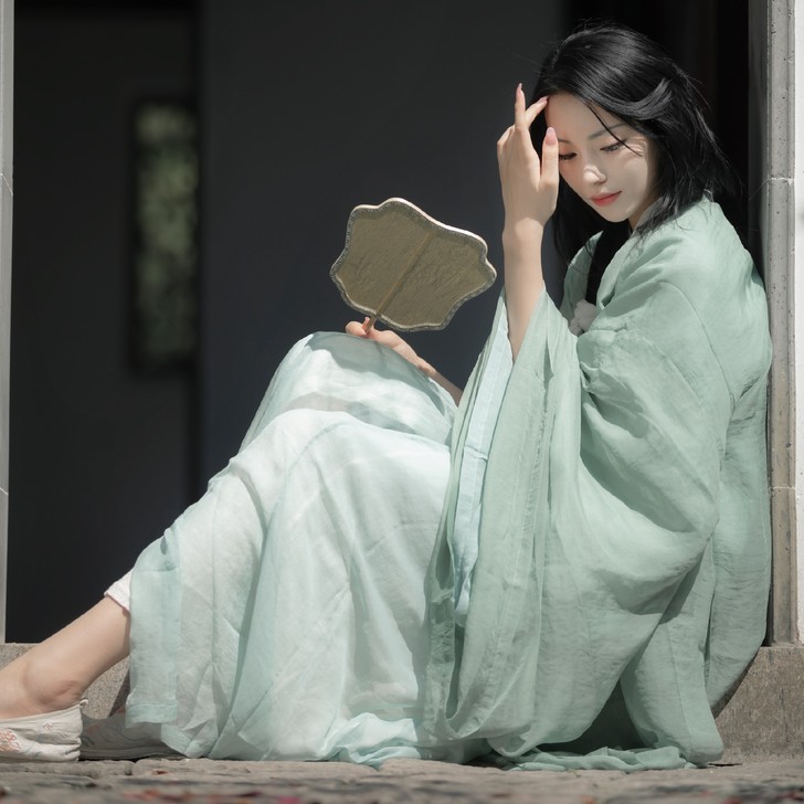 现货抖音同款交领超仙气茶艺古装男女同款日常...