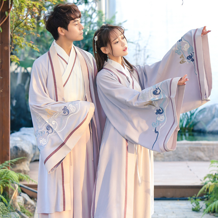 汉古乐原创传统日常汉服古风男女学生情侣班服...