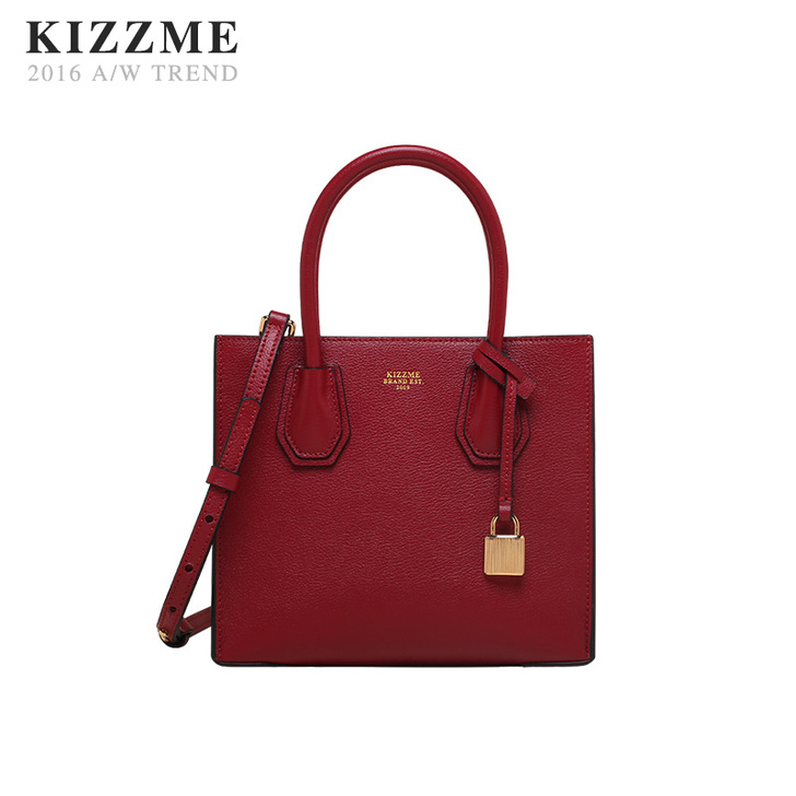KIZZME2016新款头层山羊纹牛皮小号...