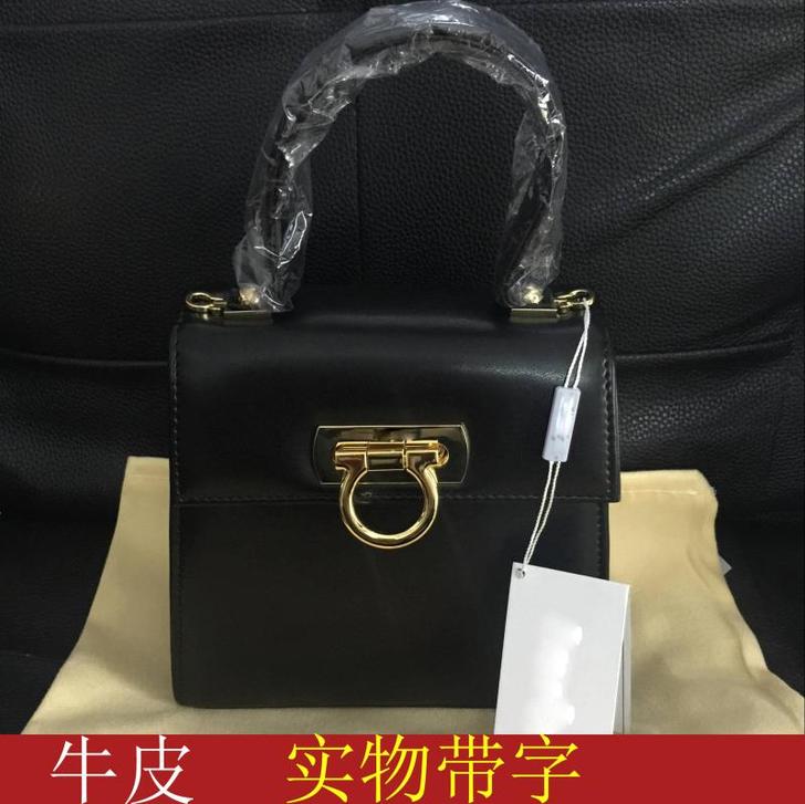 古董包F家 vintage 女包马蹄包牛皮...