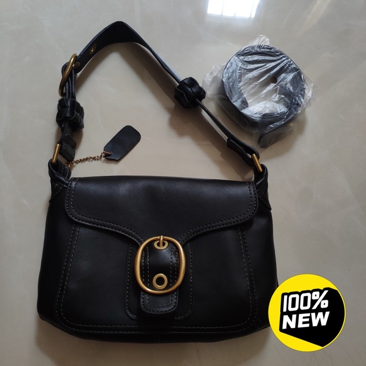 可手提可斜挎 黑色复古手提包