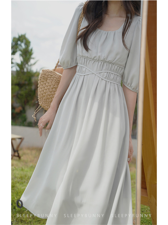 瞌睡兔 显瘦雪纺连衣裙女2021夏季新款复...