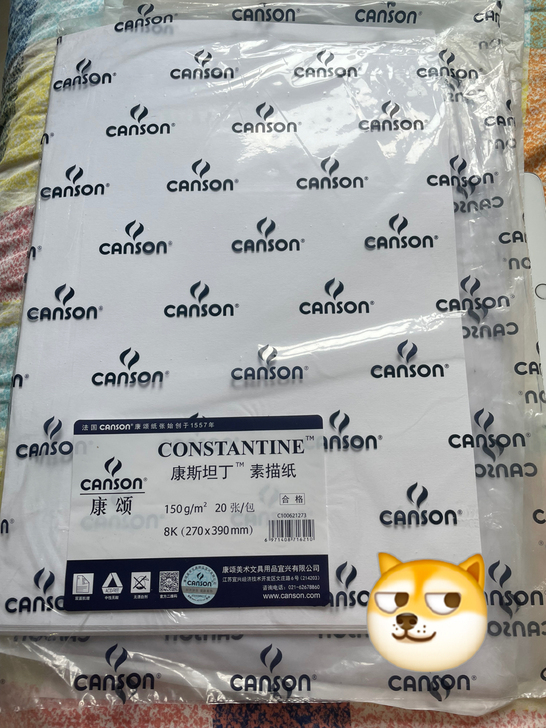 法国康颂的150g素描纸，20张8开规格。...