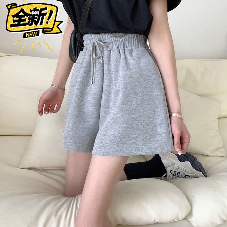 网红高腰休闲短裤女学生2021夏季新款宽松...