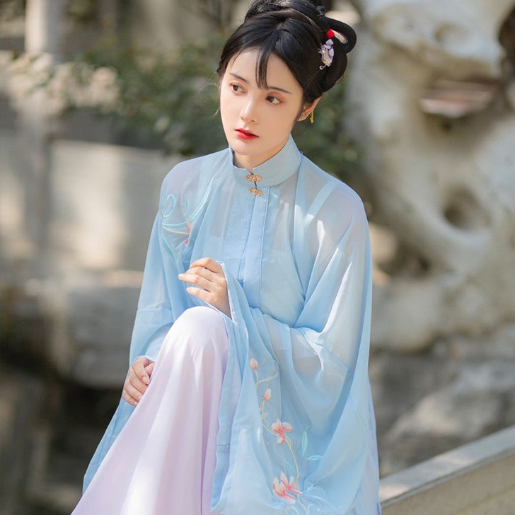 绚妃兰汐汉服女正品原创中国风明制立领大袖衫...