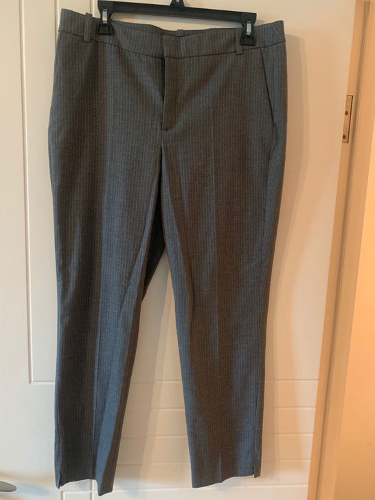 ▲95新▲Zara basic灰色竖纹直筒...