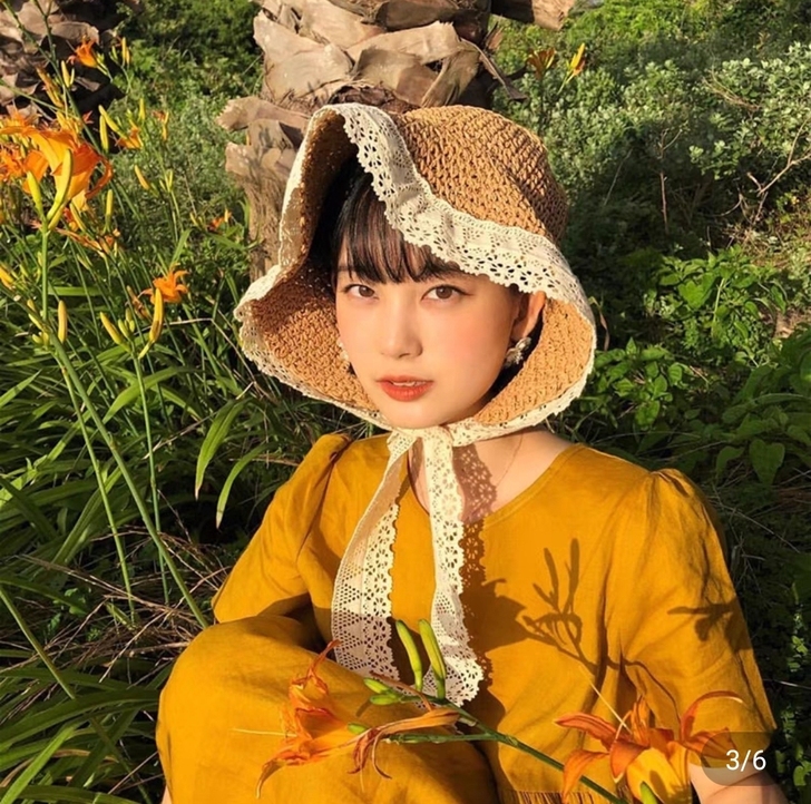 法式蕾丝花边韩版ins萝莉遮阳草帽女夏小清...