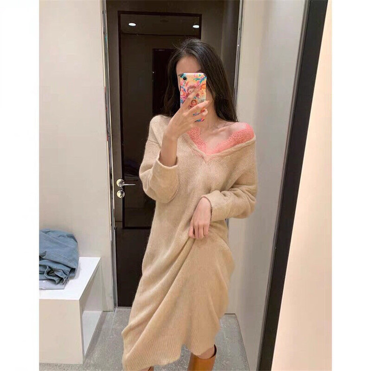 针织连衣裙新款女装初春季裙子仙女超仙森系