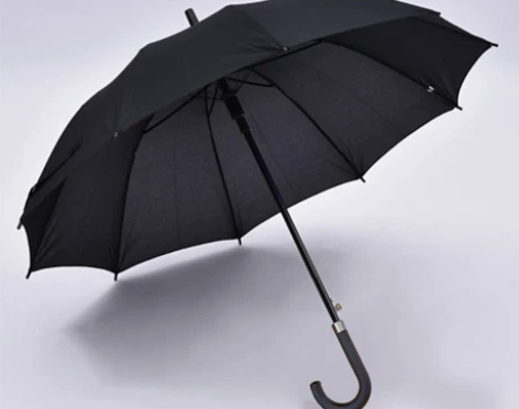 结婚新郎黑伞婚庆大红色雨伞简约大气长柄伞中...