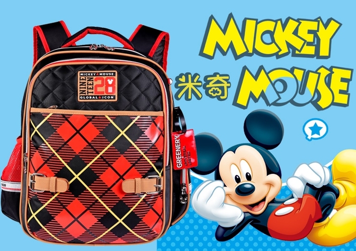 迪士尼(Disney)儿童书包米奇书包轻便...