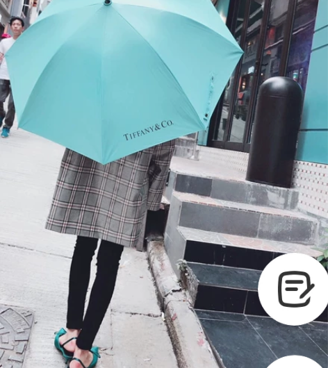 原色蒂芙尼雨伞TiffanyBlue 实木...