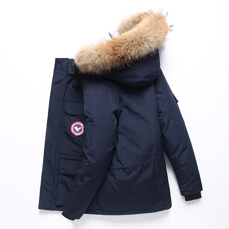 冬季羽绒服男士短款潮帅气加拿大风户外工装2...