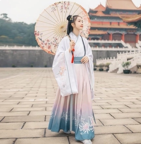 汉尚华莲汉服琴师中国风原创套装L码一整套