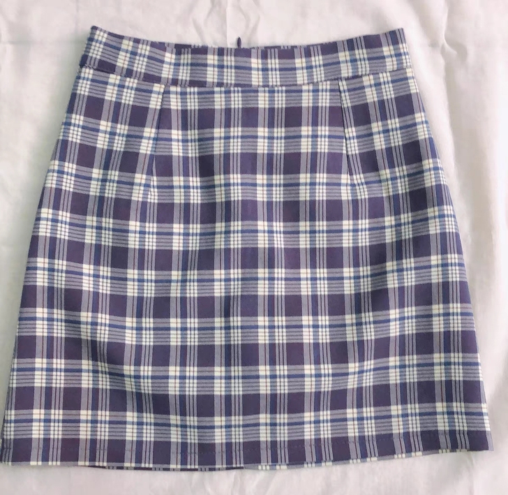 紫薯格都市气质高腰格子半身裙小清新包臀短裙...