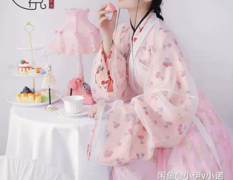 汉服 晋制 粉嫩少女 执素 【樱桃牛奶】...