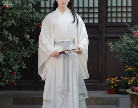 原创汉服男魏晋风正品绣花交领古风青莲居士大...
