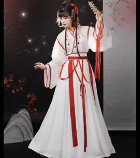 玉术原创汉服女神明少女晋制魏晋风齐腰交领中...