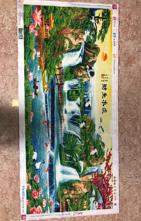 我妈纯手工一针一线绣的刺绣画,亮面的90c...