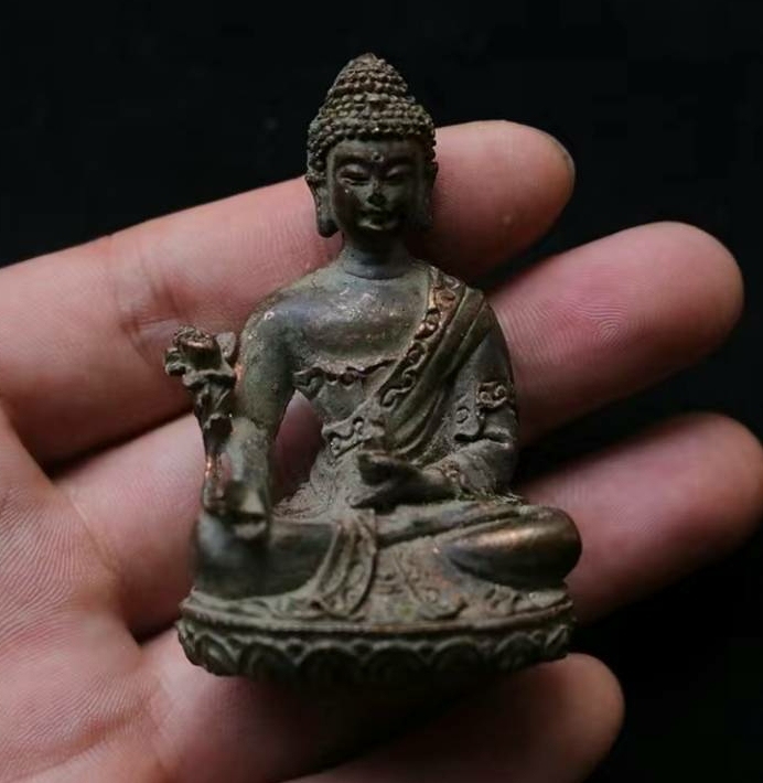 老货处理，早期古玩市场收藏的一批铜佛摆件，...