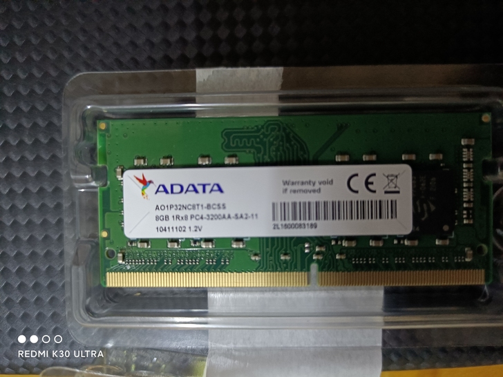 全新威刚8G3200笔记本内存DDR4