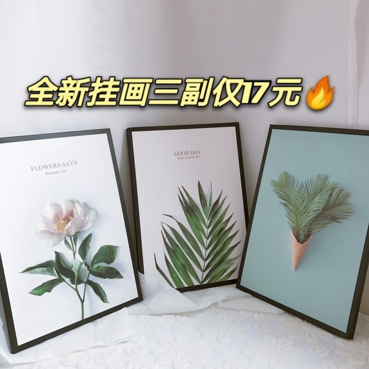 【三副仅17元】北欧风装饰画沙发背景墙挂画...