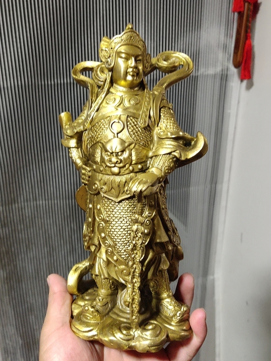 韦驮菩萨铜佛像,全新,高24厘米,重3斤,...